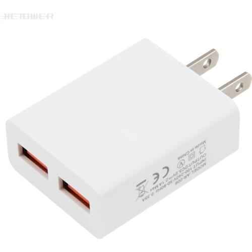 US Plug 2 Ports Multiple Wall USB Charger 2.1A Smart USB Power Adapter Mobile Phone Tablet Charging Device for IPhone IPad 30pcs