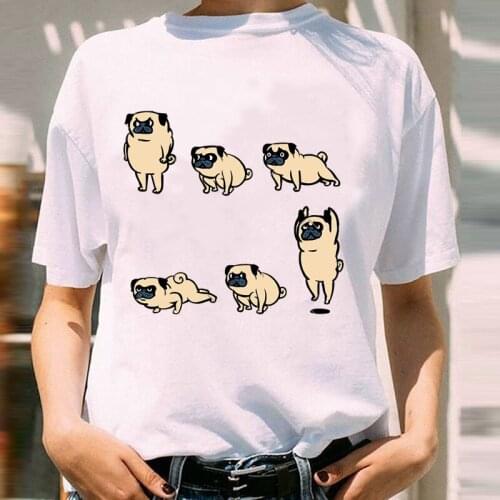 Women Graphic Dog Lovely Funny Animal Clothing 90s Cartoon Short Sleeve Lady Print Female Clothes Tops Tees Tshirt T-Shirt
