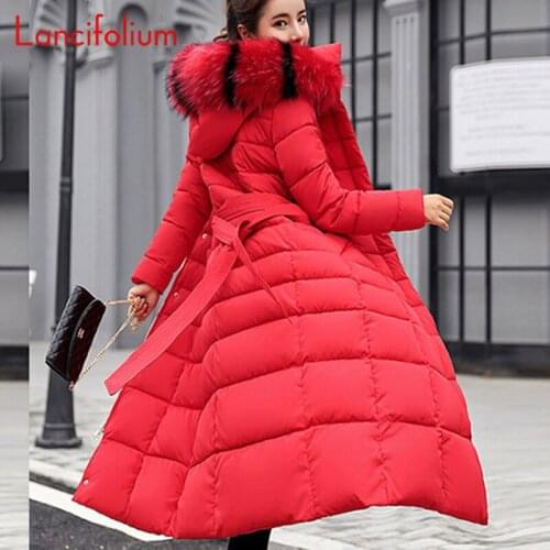 Winter Bubble Coat Women Clothing 2020 Plus Size Long Puffer Jacket Ladies Korean Style Fur Collar Warm Hoodied Parka Jackets
