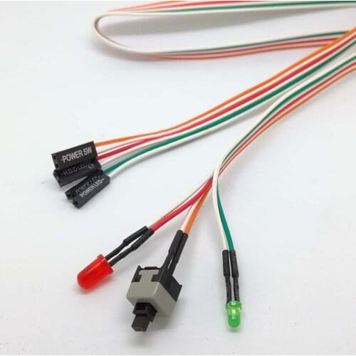 10pcs PC ATX Desktop Power Switch Cable Computer Case On Reset With HDD LED