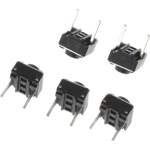 100 Pcs 6x6x5mm 2 Pin Micro Momentary Push Button Tactile Switch