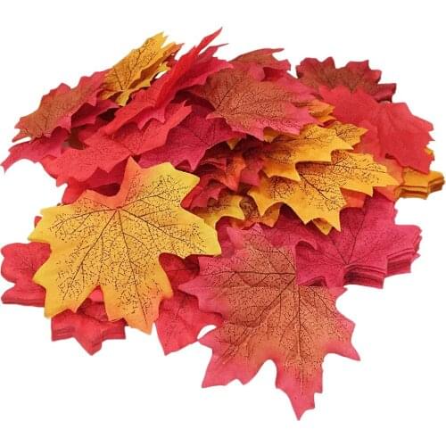 200 Set Mixed Fall Artificial Silk Leaves Wedding Autumn Maple Leaf Decor