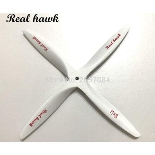 4 Blade 11x6/11x7/11x8 CCW or CW White Wooden Propeller For Scale RC Gas Airplane Model