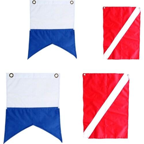4pcs Nylon Scuba Diving Dive Boat Charter Diver Down Flags Nautical Signal Flags