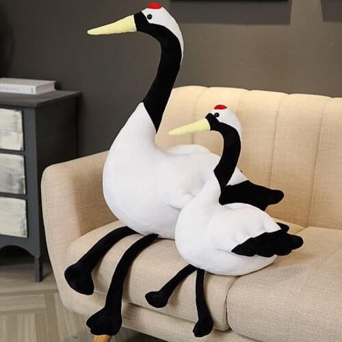 50cm/80cm Simulation Red-crowned Crane Soft Plush Stuffed Toy Bird Animal Doll Home Decoration for Kids Baby Child Friend Gift