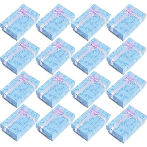 6pcs Jewelry Set Gifts Boxes for Necklace Earring jewelry packaging display box Rectangle with Flower and Sponge Inside Inner