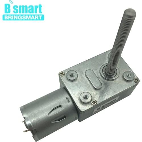 Bringsmart 6V 12V 24V Worm Motor M6 Screw Shaft Length 50MM DC Worm Gear Motor Reversed Reduction Motor Self-locking JGY370