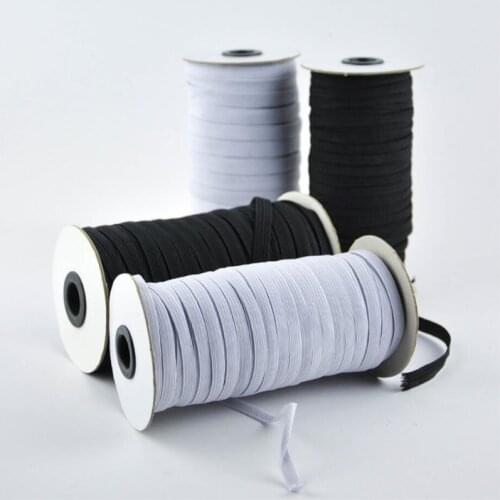 Elastic Band Masks White Black 3mm 6mm High Elastic Flat Rubber Band Waist Band Sewing Stretch Rope DIY Mask