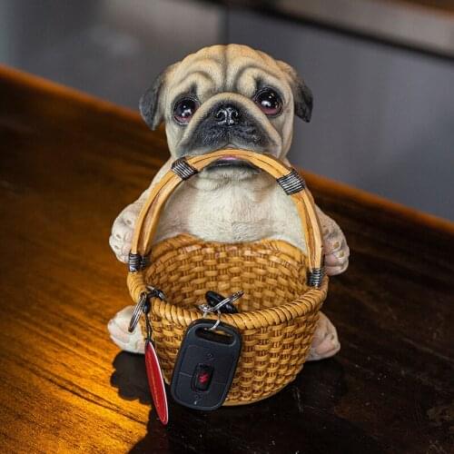 Cool Dog Figurine Cute Pet Dog Storage Box Home Decoration Ornamental Resin Art Sculpture Figurines Home Decor Gift Decorative