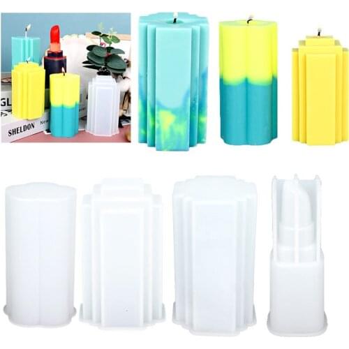 Candle making mold geometric cross cylindrical silicone mold 3D resin handmade soap cake mold Food grade easy demoulding Decor