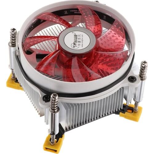 9cm 12V 92*92*25mm Hydraulic Cooling Fan Computer CPU Cooler Copper Heat Sink 2500RPM for LGA 1366 Red