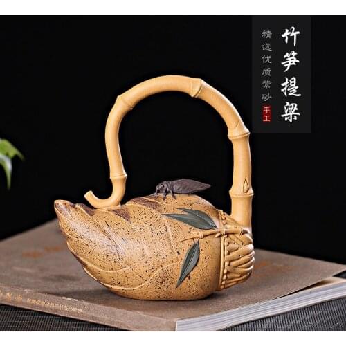 Clay pot raw ore section mud pure hand-made evergreen bamboo shoot, flower ware, tea set and gift customized factory