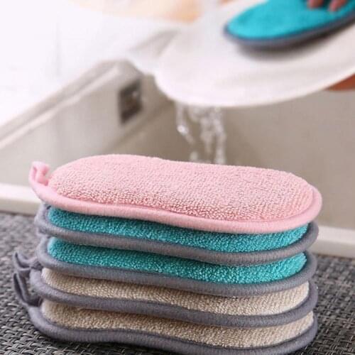 2Pcs Sponge Eraser Long Lasting Thick Double Sided Non-Scratch Scouring Sponge for Kitchen Bathroom Cleaning Tools Dish Towels