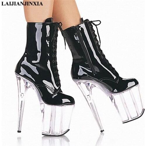 LAIJIANJINXIA Women New Sexy Women 20cm High Heels Pole Dance Shoes Night Club Party Platform Ankle Boots Dancing Shoes