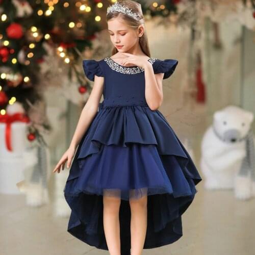 3-10Y Teenagers Lace Girl Sequins Dress For Summer Sleeveless Ball Gown Princess Party Dress Kids Dresses For Girl Wedding Dress