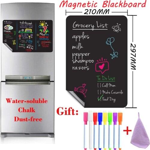 A4 Size Magnetic Blackboard Kitchen Fridge Sticker Mini Chalkboard Planner Calendar Table Message Board Dust-free Chalk Board