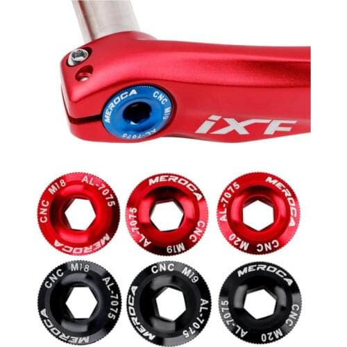 MEROCA Bike Crank Cover Screws CNC Crankset Nut Crank Cover Crankset Bicycle Crank M18/M19/M20 For Himano IXF Bike Accessories