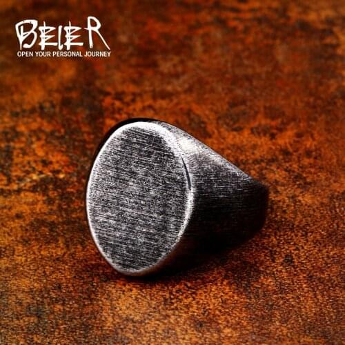 Beier 316L Stainless Steel punk retro style ring wholesale fashion jewelry LR637