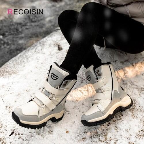 RECOISIN New 2020 Fashion Women Boots High Quality Mid-Calf Warm Winter Snow Boots Women Comfortable Outdoor Non-slip Rain Boots