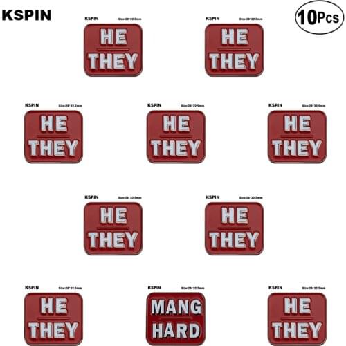 HE THEY Lapel Pin Flag badge Brooch Pins Badges 10Pcs a Lot