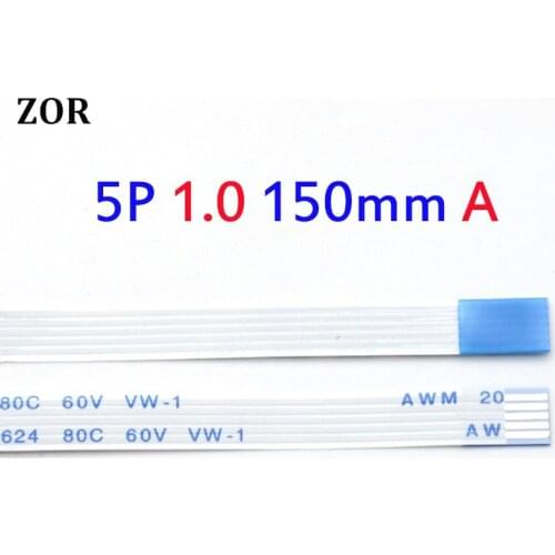 20pcs New FFC FPC flat flexible cable 1.0mm pitch 5 pin Forward Length150mm Width 5pin 5p 6mm Ribbon Flex Cable type A