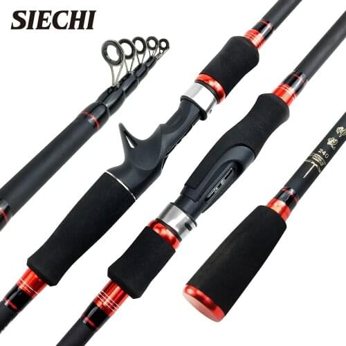 SIECHI Max Steel Rod Carbon Spinning Casting Fishing Rod with 1.8m 2.1m 2.4m 2.7m Baitcasting Rod for Bass Pike Fishing
