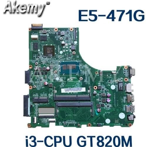 SAMXINNO For Acer aspire E5-471 E5-471G V3-472P Laotop Mainboard DA0ZQ0MB6E0 Motherboard with i3-CPU GT820M