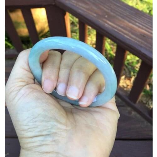 Certified Grade A green-lavender jadeite jade bangle bracelet 56-60mm L380