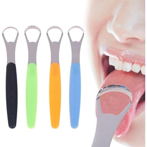 1pc Stainless Steel Tongue Scraper With Portable Travel Case Tongue Cleaner Oral Tongue Brush For Adult Fresh Breath