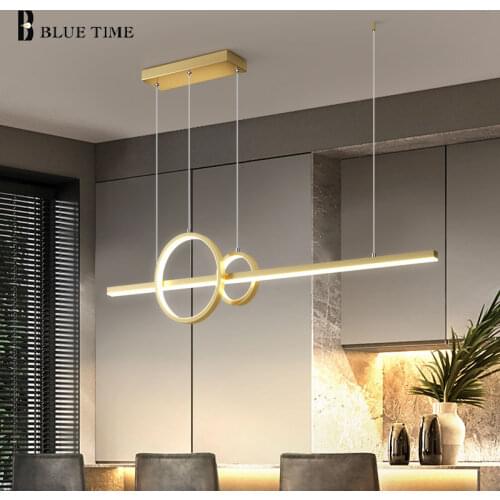 L90cm Led Chandelier Home Lustre Modern Hanging Chandelier Lighting for Living room Dining room Kitchen Black White Coffee Color