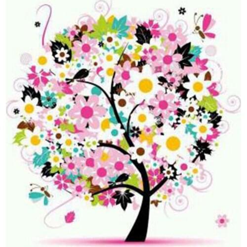 YNX new 5D diamond painting plant round diamond creative cross-stitch square water diamond DIY tree color diamond painting