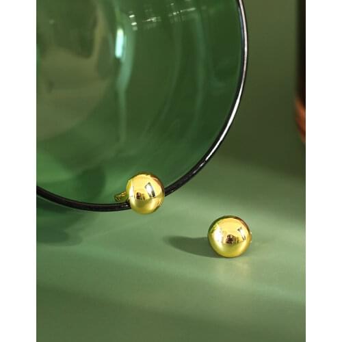 Fashion 925 sterling silver smooth ball stud earrings for women fine jewelry, minimalist cute round silver 925 earings woman