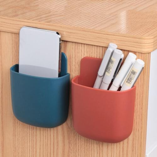 1Pcs Multipurpose Storage Box Wall Mounted Remote Control Storage Box Mobile Phone Plug Holder Stand Stationery Organizer