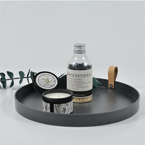 1 Pcs Simple Solid Color Round Storage Tray Portable Bedroom Table Decorative Cosmetics Jewelry Sundries Display Organizer