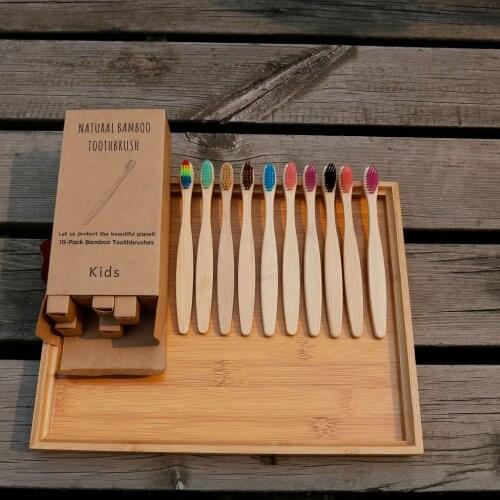 5/10PCS Kids Bamboo Toothbrush Eco Friendly Wooden Bamboo Brush Soft Bristle Charcoal Oral Care Child Toothbrushs Home Travel Ho
