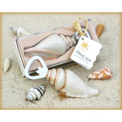 100 pcs Conch Bottle Openers Favors Gift for Guest Beach Series Wedding Sea Shell Bottle Opener Kithcen Accessories SN160