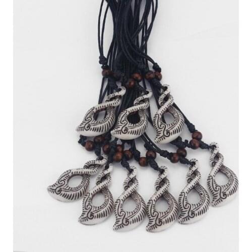 12pcs White Tribal Maori Twist Pendant Surfer Surf Charm Necklace