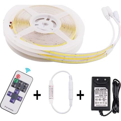 12V COB LED Strip Light with Dimmer 320 384 528 Leds/M Flexible Led Tape Led Light EU 3000K 4000K 6000K FOB Linear Ribbon