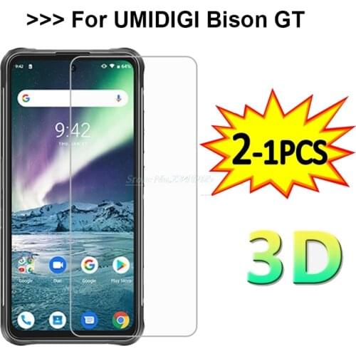 2-1PCS Tempered Glass For Umidigi Bison Screen Protector Film 9H Protective Glass Cover For Umi Umidigi Bison GT 2021 Pelicula