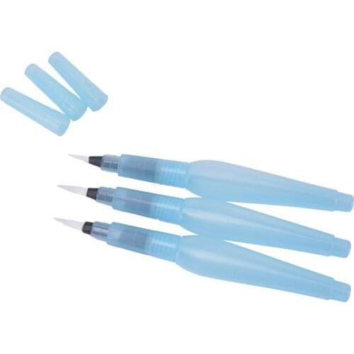 3Pcs/set For School Self Moistening Different Sizes Large Capacity Barrel Water Paint Brush Set Water Storage Pen Art Supplies