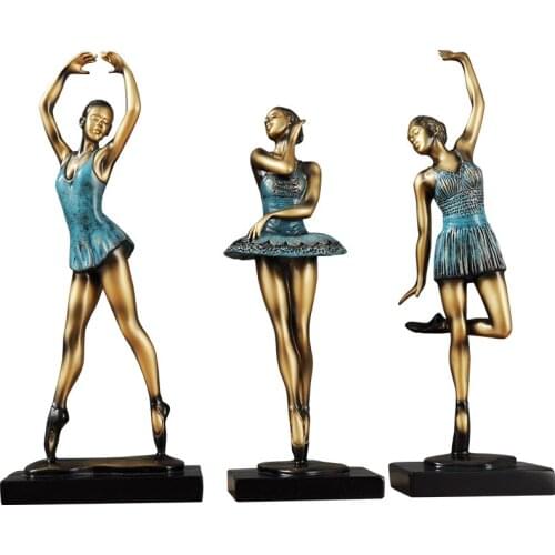 3PCS/SET VINTAGE EUROPE BALLET GIRL FIGURE RESIN ACCESSOREIS FIGURINES TABLE DECOR HOME WEDDING DECORATION CRAFT GIFT R1458