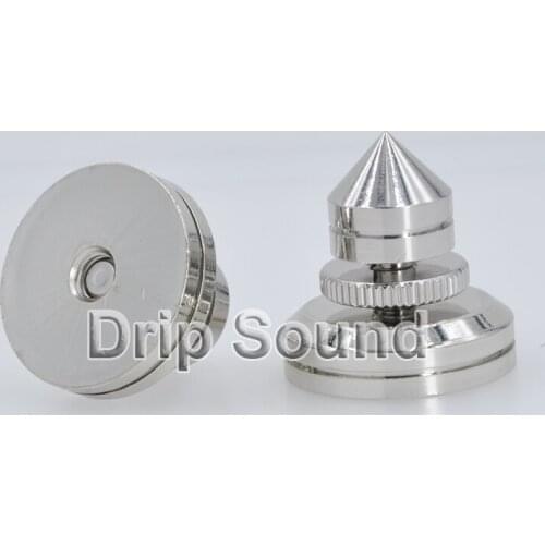 4PCS 28mm Speaker Copper Spike Isolation Shockproof Stand Feet Speaker Base Pads #Silver