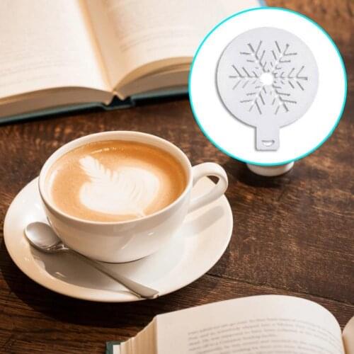 4Pcs/Pack Coffee Stencils Coffee Foam Spray Stencils Coffee Decorating Mold Christmas Series Pattern Tool Reusable for Kitchen