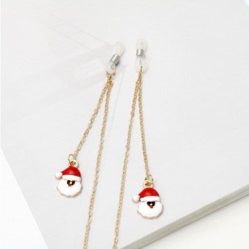 75 CM Santa Claus Sunglasses Chain Gold Color Reading Glass Neck Lanyard Strap Eyeglass Holder Rope For Christmas Gifts