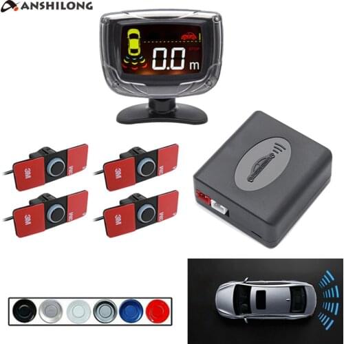ANSHILONG Parking 4 Sensors Car Reverse Backup Rear Buzzer Radar System Kit Sound Alarm Wired Hidden Sensors