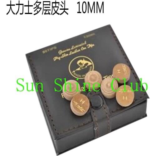 Freeshipping 50pcs/lot Original Taiwan 10mm First Class Snooker cue tips M/H High quality leather tips Billiards supplies