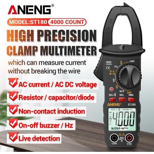 ANENG ST180 Digital Clamp Meter Multimeter Clamp Multimeter Voltmeter Ammeter AC DC Voltage NCV Tester Universal Meter Tester
