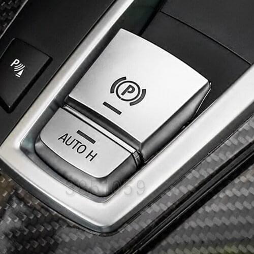 Car Decorative Stickers High Quality ABS Handbrake Auto H Button Cover Trim Stickers for BMW 5 6 7 Series X3 X4 X5 X6 F10 F15