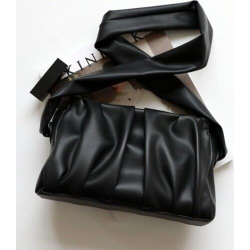Leather Women Shoulder Fashion Bag Pleated Designer Totes Crossbody Bag High Quality Office Ladies Packing Flap Bags Handbag