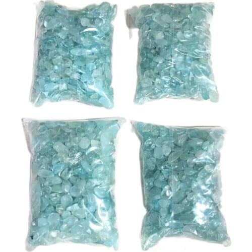 Crystals healing stones crystals gravels heated aquamarine tumbled stone chips for home decoration